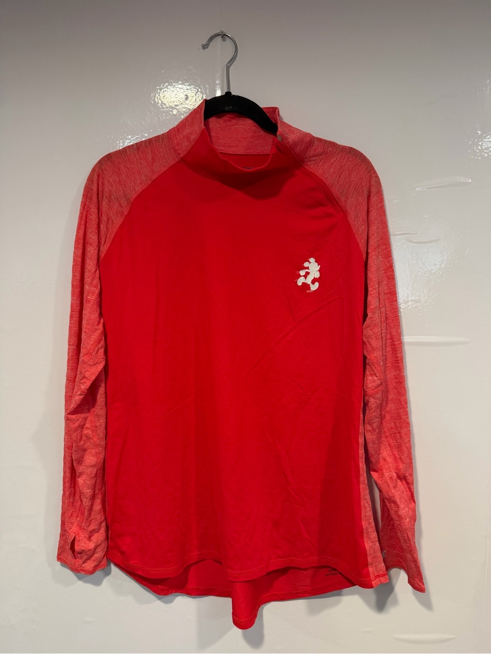 RunDisney Champion Mock Neck Red Long-Sleeve Performance Shirt